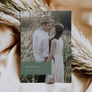 Tarjeta De Agradecimiento EMELIA Boda de fotografía simple de montaña modern