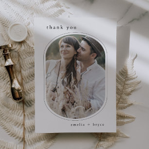 Tarjeta De Agradecimiento EMELIA Flat Boho Minimalista único Boda fotográfic