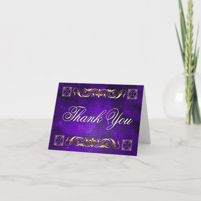 Tarjeta de agradecimiento Emperor Purple Stained G (Anverso)