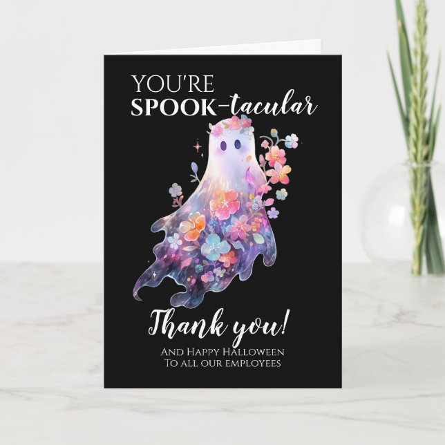 Tarjeta De Agradecimiento Empleado de Halloween (Anverso)