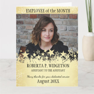 Tarjeta De Agradecimiento Empleado de la foto del ORO de la ESTRELLA DEL