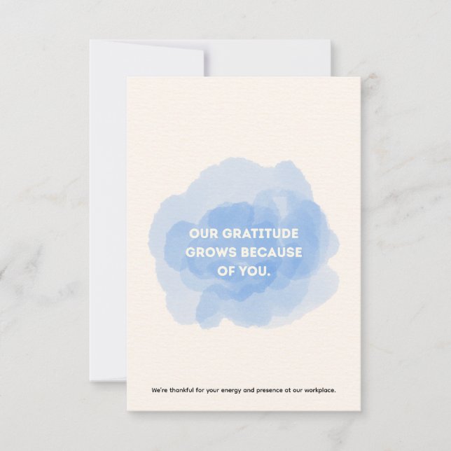 Tarjeta De Agradecimiento Employee Staff Thank You Appreciation Card (Anverso)