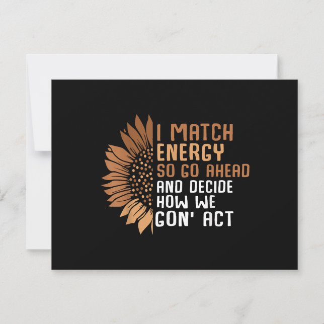 Tarjeta De Agradecimiento Empodero Energías Coincidentes Afroamericano Ameri (Anverso)