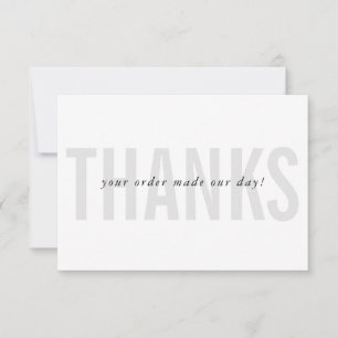 Tarjeta De Agradecimiento EMPRESA AGRADECE inserto gris de orden mínimo mode