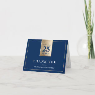 Tarjeta De Agradecimiento EMPRESA ANIVERSARIO negocio oro de la marina blanc