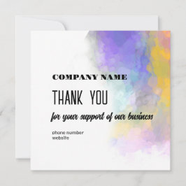 Tarjeta de agradecimiento empresarial arte brillan