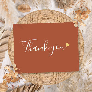 Tarjeta de agradecimiento empresarial con guión de