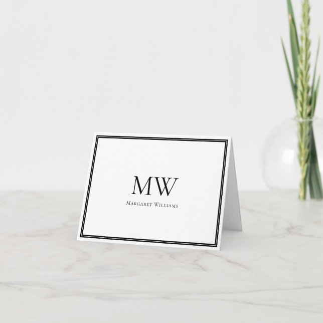 Tarjeta de agradecimiento empresarial con monogram (Anverso)