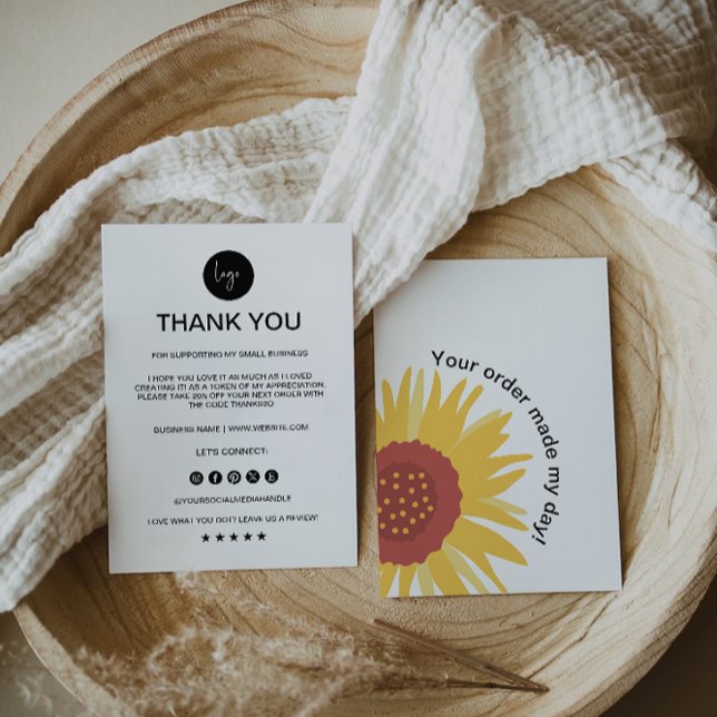 Tarjeta de agradecimiento empresarial editable, (Editable Business Thank You Card,)