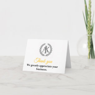 Tarjeta de agradecimiento empresarial elegante