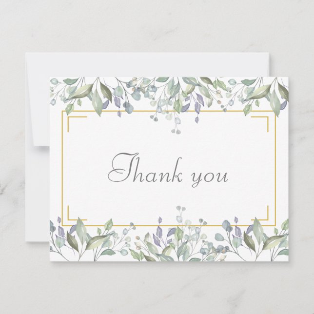 Tarjeta de agradecimiento empresarial floral elega (Anverso)