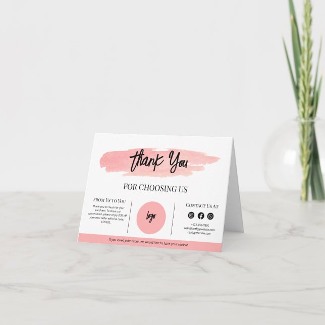 Tarjeta de agradecimiento empresarial Insertar tar (Anverso)