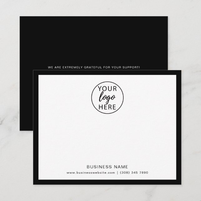 Tarjeta de agradecimiento empresarial personalizad (Anverso / Reverso)