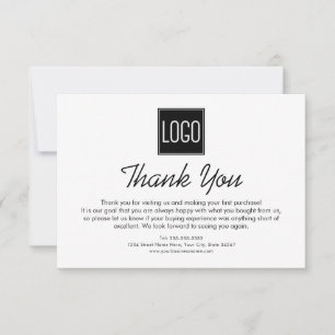 Tarjeta de agradecimiento empresarial personalizad
