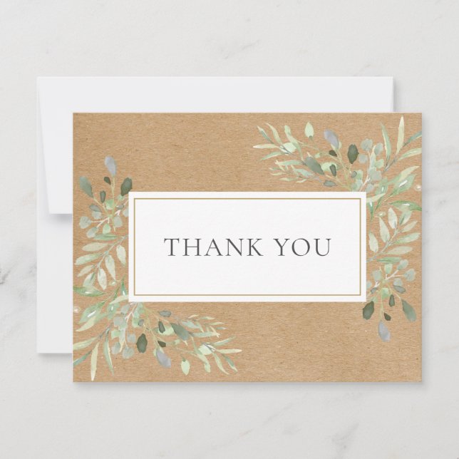 Tarjeta de agradecimiento empresarial Rustic Kraft (Anverso)