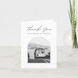 Tarjeta de agradecimiento en blanco con foto de tr