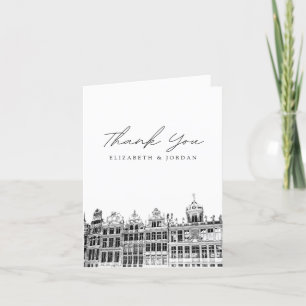 Tarjeta de agradecimiento en blanco de Bruselas Bé