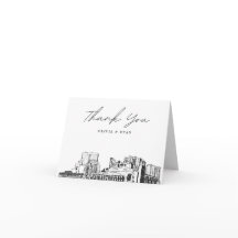 Tarjeta de agradecimiento en blanco de la silueta 