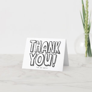 Tarjeta de agradecimiento en blanco para colorear 