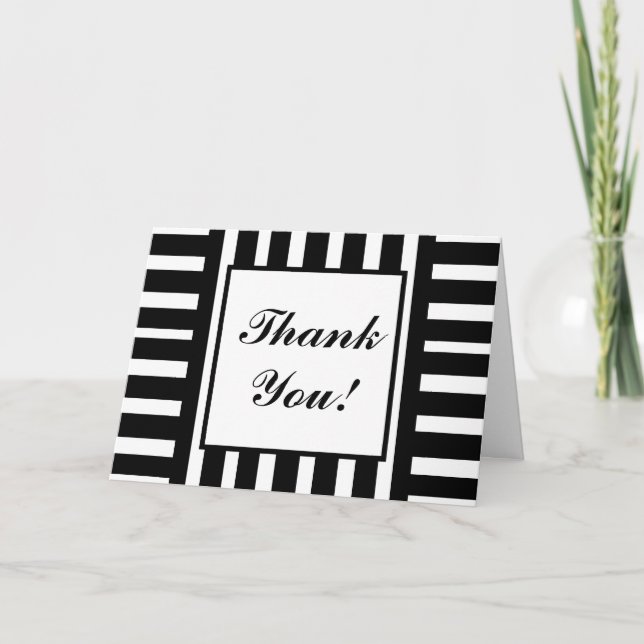 Tarjeta de agradecimiento en blanco y negro (Anverso)