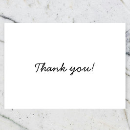 Tarjeta de agradecimiento en blanco y negro