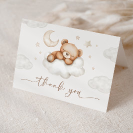 Tarjeta De Agradecimiento En Cloud Nueve Neutral Teddy Bear Baby Shower