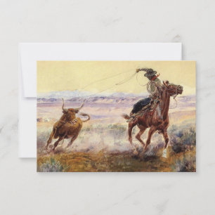 Tarjeta De Agradecimiento "En el estanque" de Charles M Russell