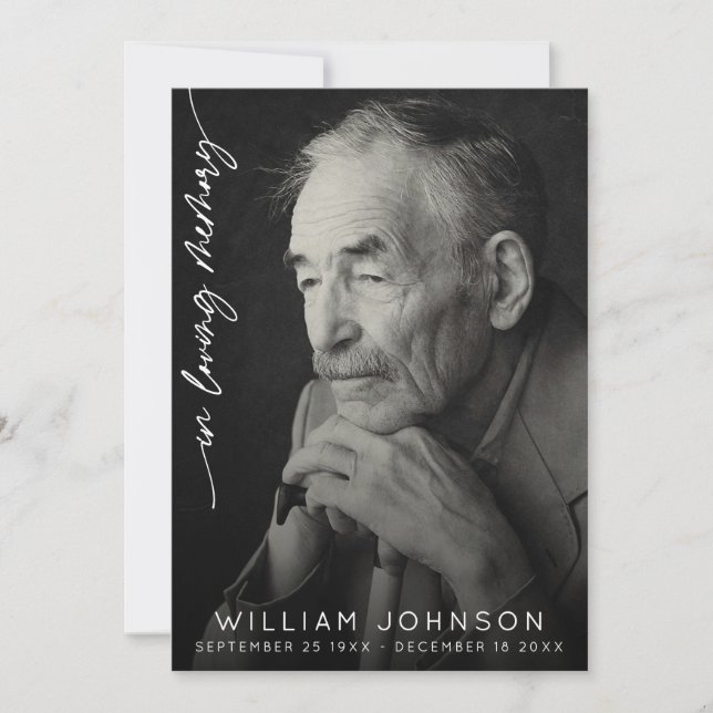 Tarjeta De Agradecimiento En el funeral de recuerdo de amor (Anverso)