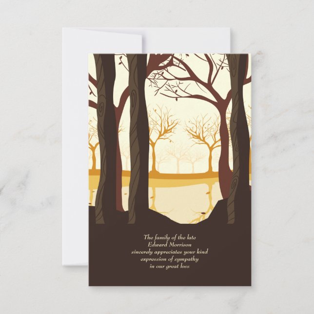 Tarjeta De Agradecimiento En la Carta de Agradecimientos de Woods Bereavemen (Anverso)