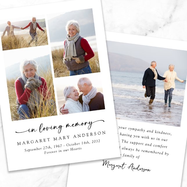 Tarjeta De Agradecimiento En la memoria amorosa 5 fotos Simpatía funeraria (Subido por el creador)