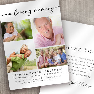 Tarjeta De Agradecimiento En la memoria amorosa Cuatro funerales de Collag