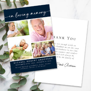 Tarjeta De Agradecimiento En la memoria amorosa cuatro funerales de Collage 