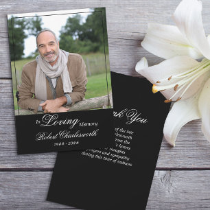 Tarjeta De Agradecimiento En la memoria amorosa Foto del funeral de Black Wh