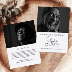 Tarjeta De Agradecimiento En la memoria amorosa Minimalista moderno funeral 