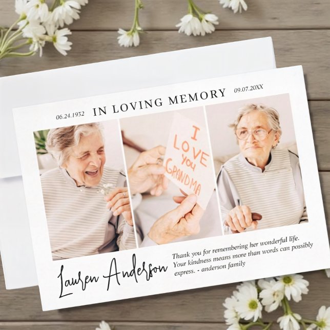 Tarjeta De Agradecimiento En la memoria amorosa Monumento moderno simple 3 f (Subido por el creador)