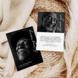 Tarjeta De Agradecimiento En la memoria de amor Funeral moderno de 2 fotos c