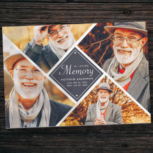 Tarjeta De Agradecimiento En la memoria de amor Modern multifoto