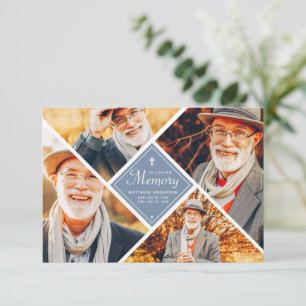 Tarjeta De Agradecimiento En la memoria de amor Moderna Cross Multi Photo