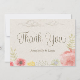 Tarjeta De Agradecimiento En la pradera Boda de verano gracias