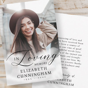 Tarjeta De Agradecimiento En las nubes de la memoria amorosa, recuerdo de la