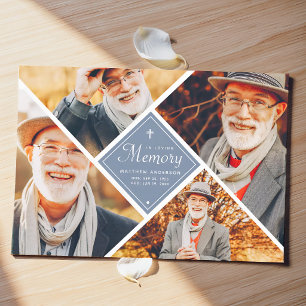 Tarjeta De Agradecimiento En Memoria Amorosa Cruz Moderna Multi Foto