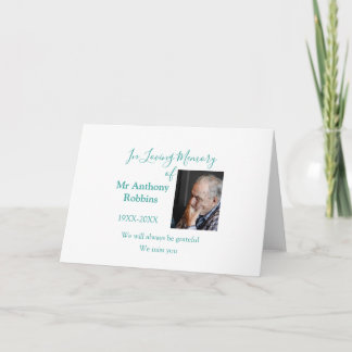 Tarjeta De Agradecimiento En memoria amorosa de nombre recuerdo funeral