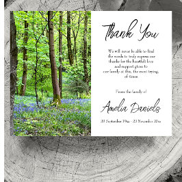 Tarjeta de agradecimiento en memoria del bosque de