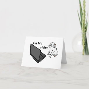 Tarjeta De Agradecimiento En Mi Puter Divertida Imagen De Gato Blanco Meme