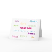 Tarjeta de agradecimiento en muchos idiomas