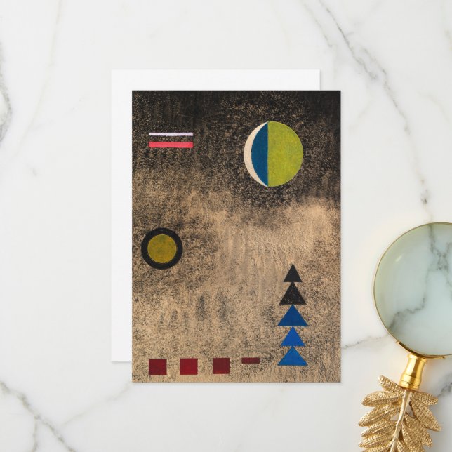 Tarjeta De Agradecimiento En negro casual por Wassily Kandinsky (Anverso/Reverso In Situ)