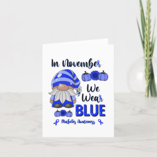 Tarjeta De Agradecimiento En Noviembre Usamos Azul: Conciencia sobre la diab