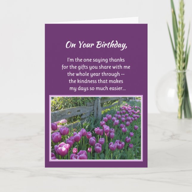 Tarjeta De Agradecimiento En Tu Cumpleaños... (Anverso)