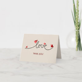 Tarjeta De Agradecimiento Enamorada Texto Simple Elegante Gracias