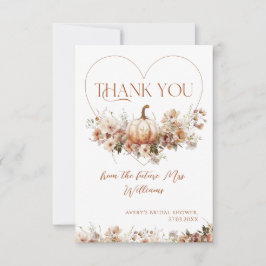 Tarjeta De Agradecimiento Enamorarse Calabaza Flor Silvestre Despedida de So